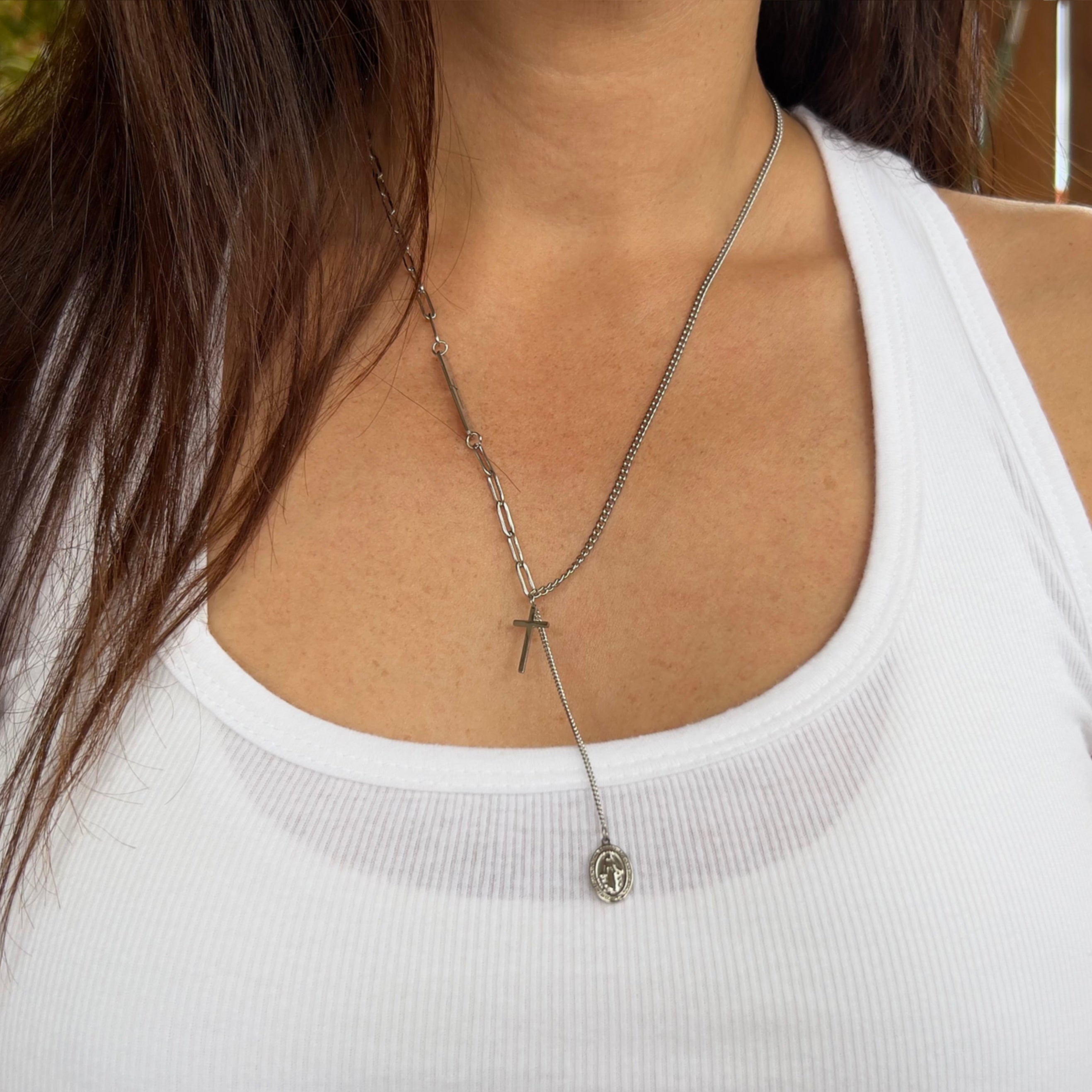 The virgin mary on sale necklace